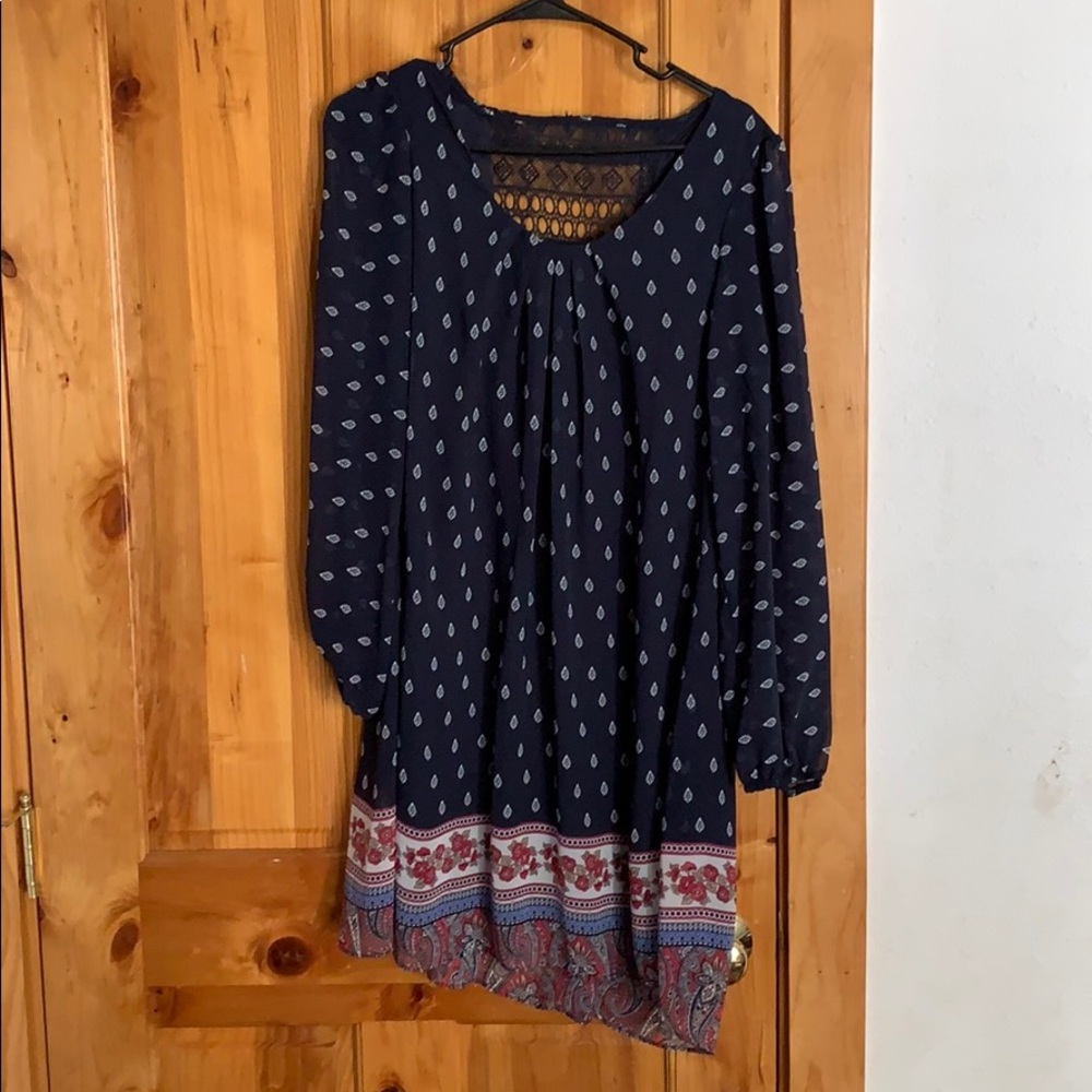 Blue scoop neck dress